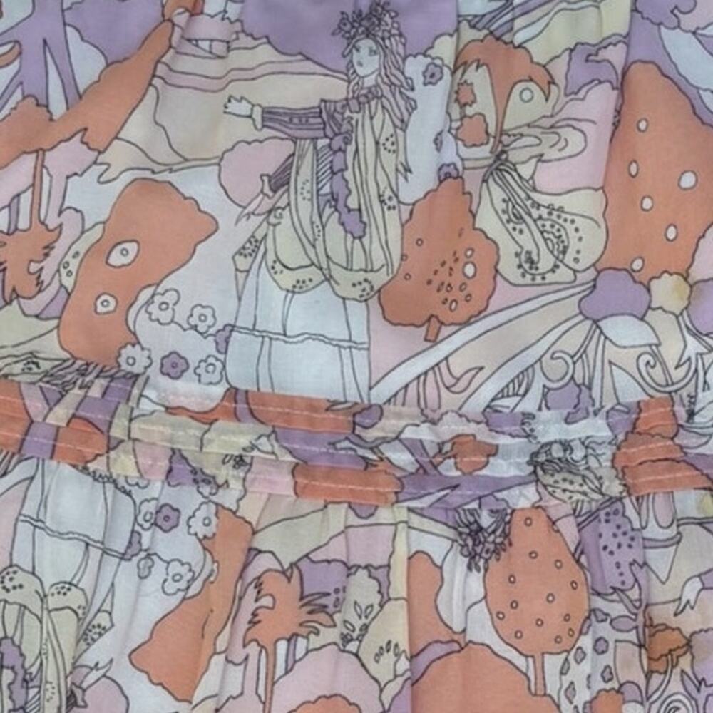 Marc Jacob’s Skirt Size 4 Ruffled Flare Whimsical Pastel Print Twirl - Picture 3 of 8